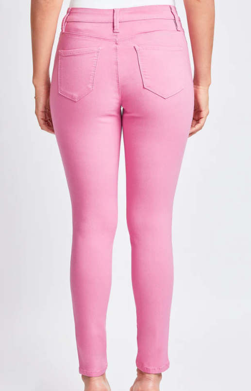 Hyperstretch Mid-Rise Skinny - Flamingo Pink