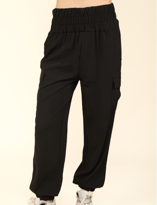 Lightweight High Rise Joggers - Black