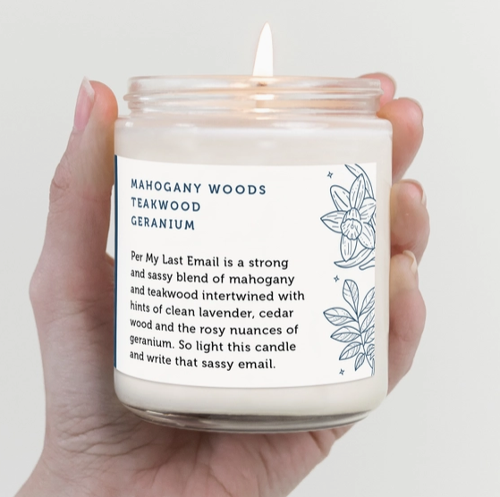 Per My Last Email Candle