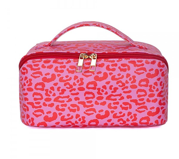 Leopard Makeup Bag - Pink