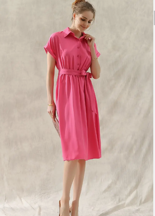 Rose Tie-Front Dress