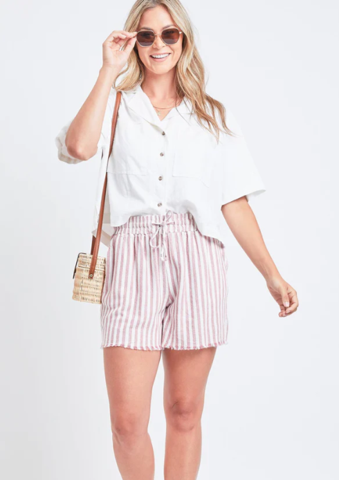 Red Striped Lightweight Shorts