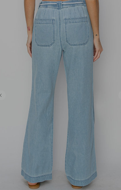 High Rise Wide Leg Pull on Jeans