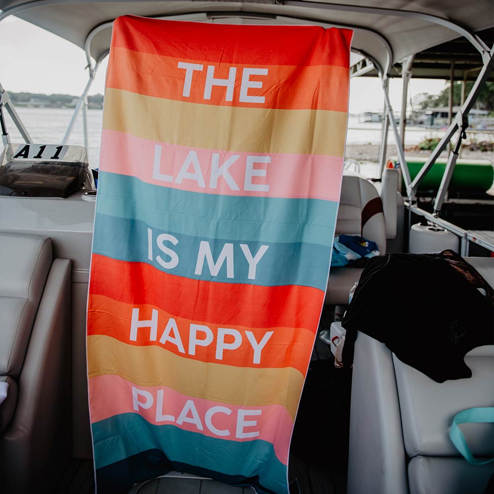 The Lake is My Happy Place - Quick Dry Beach Towels