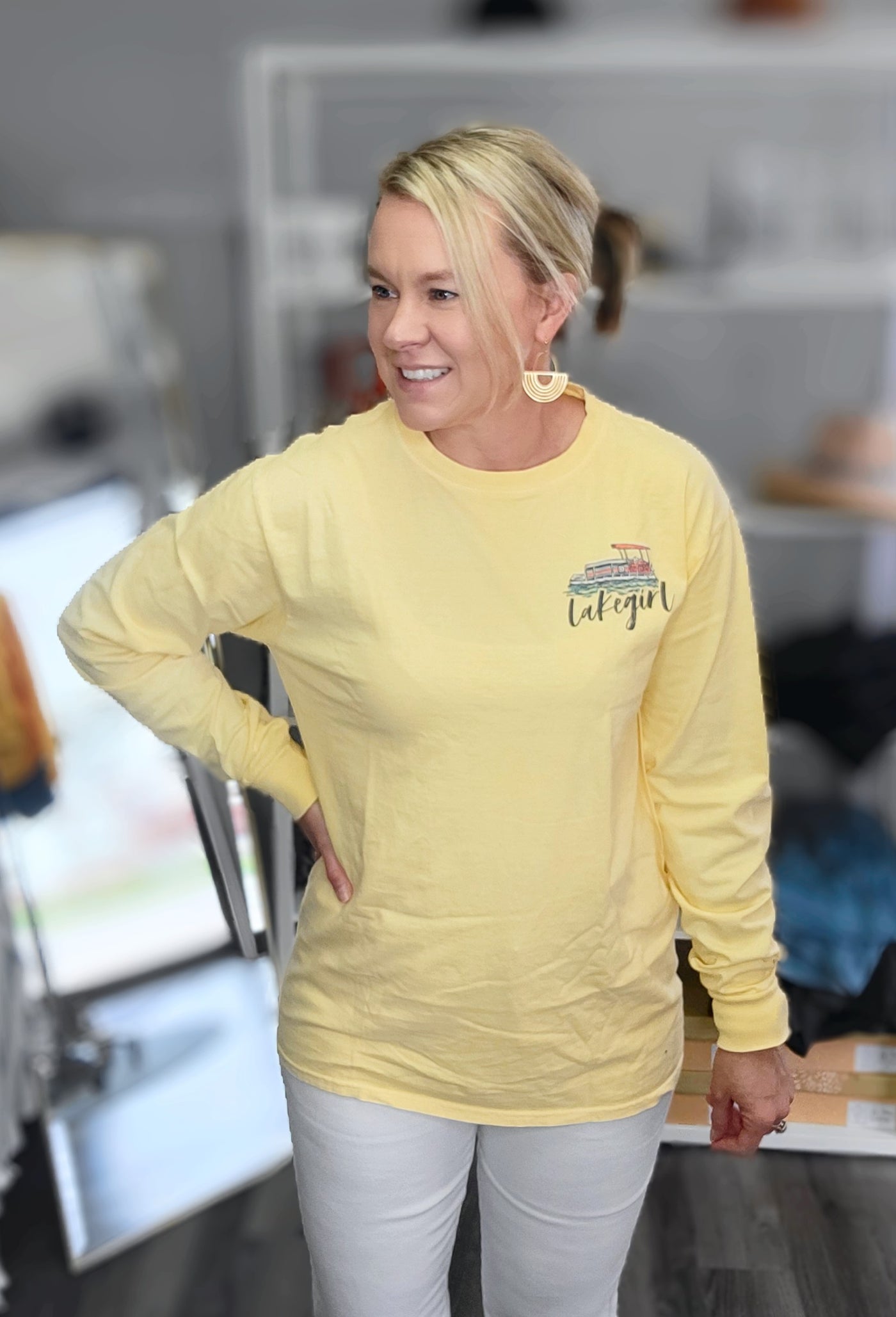 Lakegirl - Pontoon Long Sleeve Tee